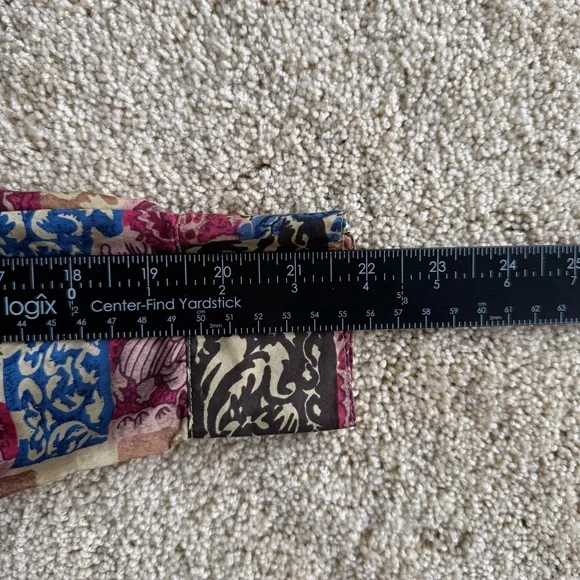 Robert Stock 100% Silk Shirt Mens Size S Patchwork Floral Button Up Long Sleeve - Picture 10 of 10